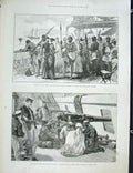 Old Antique Print Samoa Alameda Hanmer Church Largo Bay Arab Africa 1889 19th