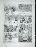 Original Old Antique Print Valentine'S Day Fashioned Valentine