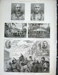Original Old Antique Print Portrait King Samoa Hospital Tunbridge Wells 1889