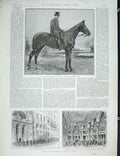 Old Antique Print Denfert-Rochereau Paris Bergere Comptor D'Escompte 1889 19th