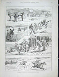 Original Old Antique Print Rocky Mountains America Pack-Outfit Camp