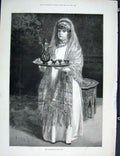 Original Old Antique Print Daughter House Knowles Fine Art 1889 19th