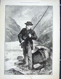 Old Antique Print Bright Salmon Fishing Portrait Gladstone House Commons