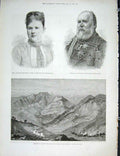 Original Old Antique Print Wilhelmina Holland King Queen Siyin Chin Burmah India