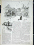 Original Old Antique Print Moreton Hall Cheshire Fine Art 1889 19th