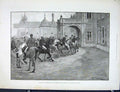 Original Old Antique Print Queen Sandringham Norfolk Hunt Gentlemen