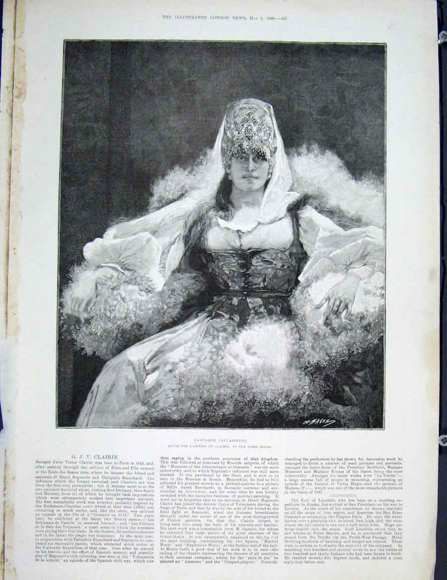 Original Old Antique Print Fantaisie Caucasienne Clairin Paris Fine Art 1889