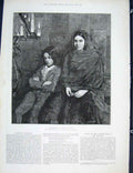 Original Old Antique Print Courtois Souvenir De Venise Fine Art 1889 Lady 19th