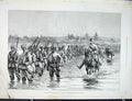 Original Old Antique Print Chin Frontier Burmah Yaw River Troops