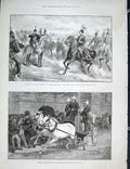 Original Old Antique Print Italy King Berlin German Emperor London Fire Brigade
