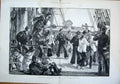Original Old Antique Print Man-Of-War Man War Ship Boat Skylark Dance 1889 19th