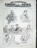 Original Old Antique Print Chetwynd Durham Turf Libel Court Sketch