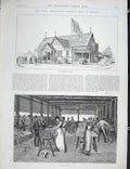 Old Antique Print Windsor Show Agricultural Society Queen Pavilion Butter