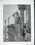 Original Old Antique Print Cleopatra Rider Haggard Woodville Fine Art 1889 19th