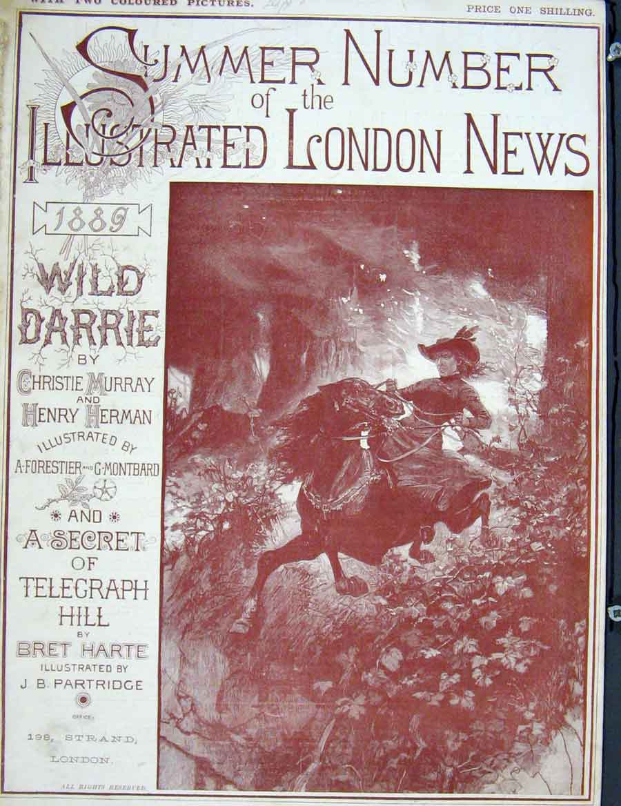 Old Antique Print Wild Darrie Murray Herman Telegraph Hill Harte Montbard
