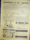 Original Old Antique Print Stansfield Limited Share Capital Prospectus 1899 19th
