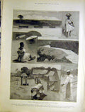 Original Old Antique Print Sierra Leone Carleton Falaba Africa Hospital 1899