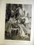 Original Old Antique Print Valentine'S Day London Hurst Cupid Fine Art 1899 19th