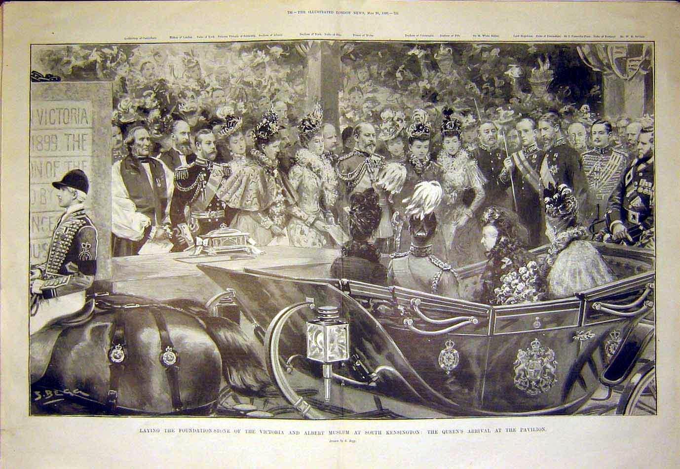 Original Old Antique Print Victoria Albert Museum Kensington Pavilion Begg 1899