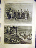 Old Antique Print Queen Birthday Celebrations Windsor Royal Military 1899 19th