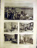 Original Old Antique Print Queen Aldershot Hussars Cavalry Peace Conference 1899