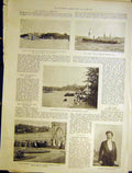 Original Old Antique Print Strauss Sfax Dreyfus Eton Boats Castle Belfast 1899