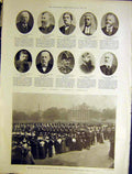 Old Antique Print Portrait Queen Birthday Honours Trooping Colour Guards