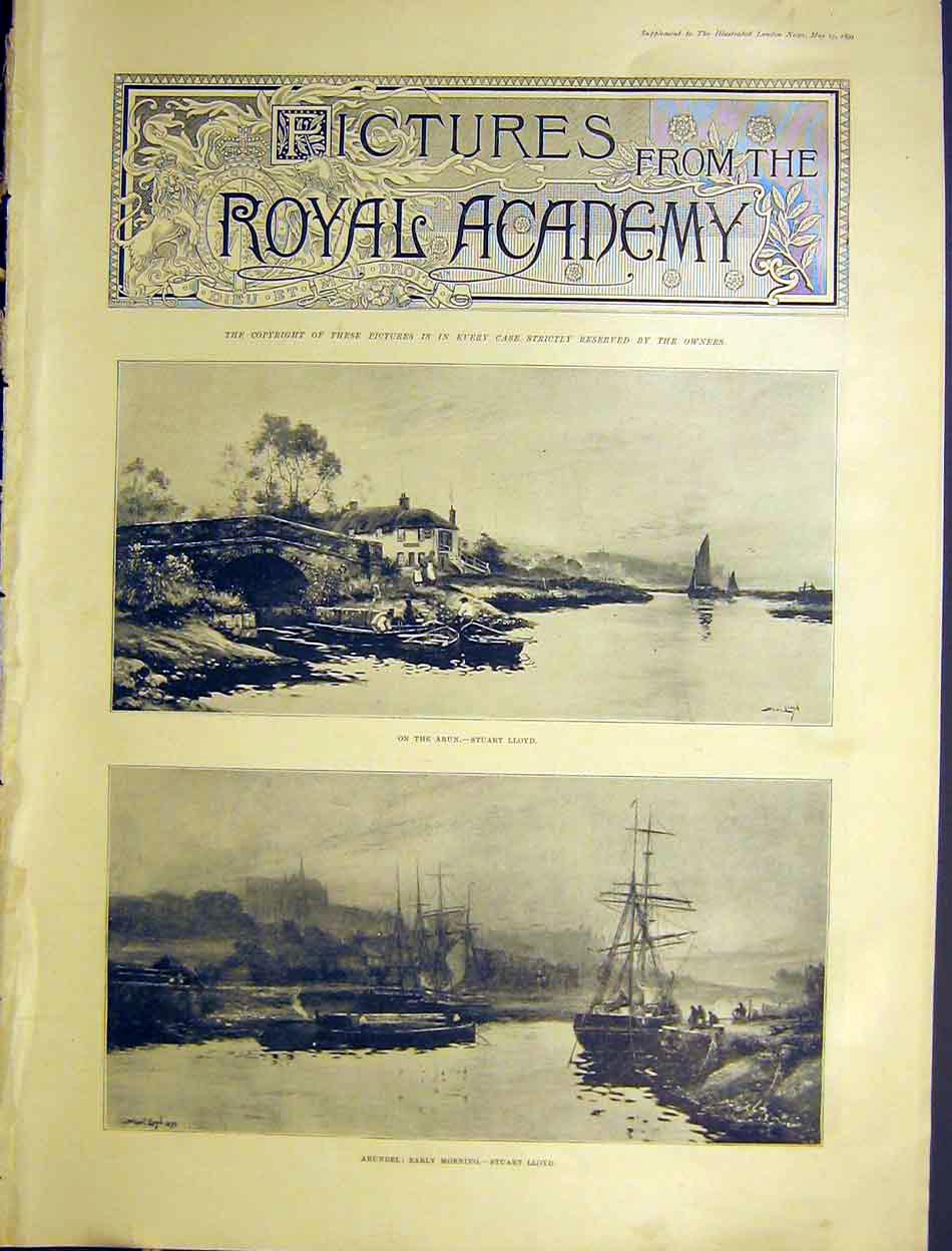 Original Old Antique Print 29 Pictures Royal Academy Fine Art 1899