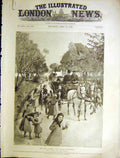 Original Old Antique Print Queen Cimiez Forestier Flowers St Antoine Road 1899