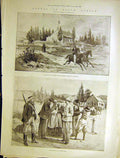 Original Old Antique Print South Africa Sketches Landrost Boer Farm Prior 1899