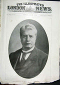 Original Old Antique Print Portrait Prime Minister Australia Barton 1901 20th
