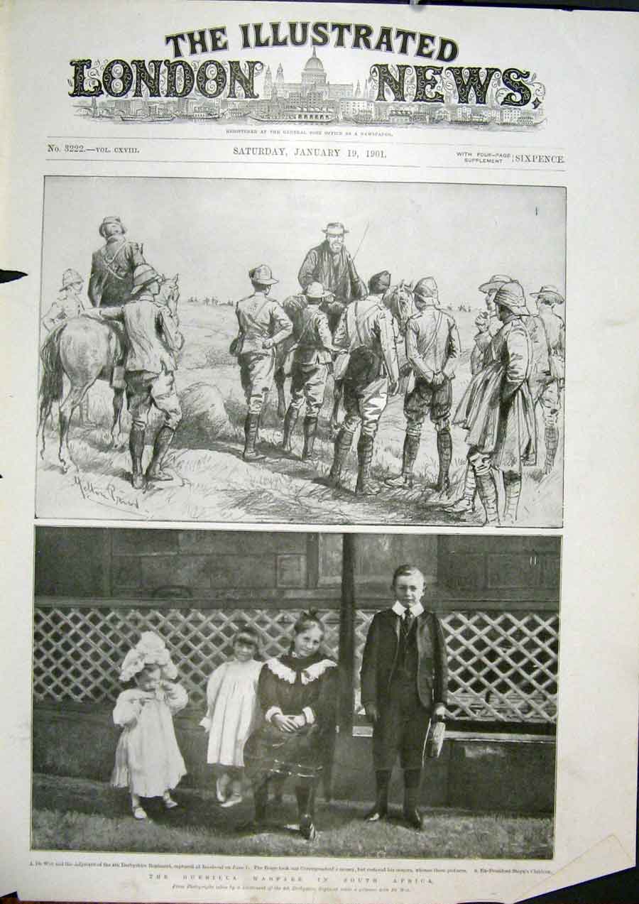 Original Old Antique Print Guerilla War Africa De Wet Boer Steyn 1901 Victorian