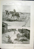 Original Old Antique Print Infantry Irish Horses Guerilla War Africa 1901 20th