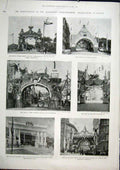 Old Antique Print Sydney Australia Celebrations Ceres Arch Commonwealth