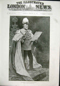Original Old Antique Print King Edward Parliament London 1901 20th