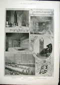 Original Old Antique Print House Lords Parliament Tower Westminster Palace 1901