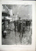Original Old Antique Print Flushing King Germany Waterloo Station London Milner