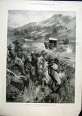 Original Old Antique Print Africa Guerilla War Stewart Attack War 1901 Victorian