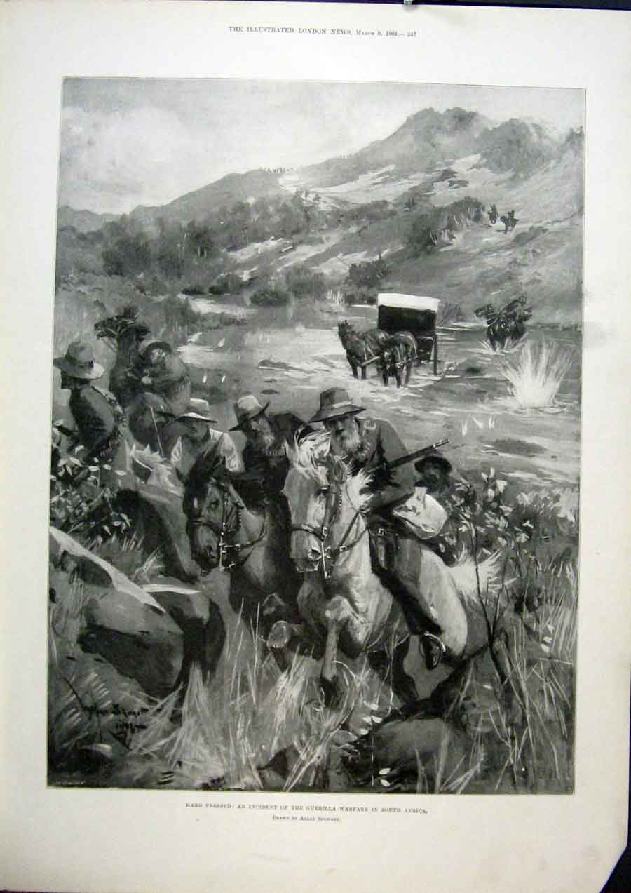 Original Old Antique Print Africa Guerilla War Stewart Attack War 1901 Victorian
