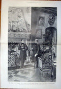 Original Old Antique Print Edward Emperor Germany FriedrichshRoyal 1901 20th