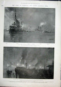 Original Old Antique Print Duke York Ophir Spithead Alberta Chapel Westminster