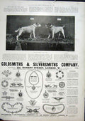 Original Old Antique Print Dogs Fight Words Reid Fine Art 1901 Advert Jewellery
