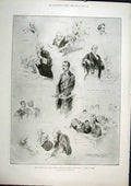Original Old Antique Print Wilson Chamberlain Star Newspaper Court Sketches 1901