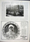 Old Antique Print Keel Battle Ship Queen Devonport Advert Cadburys Cocoa