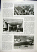 Original Old Antique Print Hospital Halifax Flying Machine Crystal Gaudron Barth