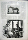 Original Old Antique Print Little Eva Race Horse Lincolnshire Racehorse Ogden'S