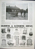 Original Old Antique Print Gun Field Artillery Gsmiths Jewellery 1901 Victorian