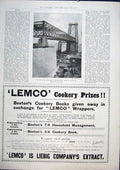 Original Old Antique Print Advert Lemco Beeton'S Cookery River Bridge New York