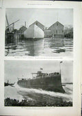 Original Old Antique Print America Cup Constitution Vessel Hms Euryalus Barrow