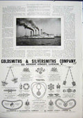 Original Old Antique Print AskCruiser Ship Gsmiths Silversmiths Necklace
